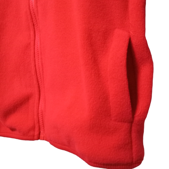 Spring&Gege boy polar fleece track jacket full zip softshell solid red size M - Picture 6 of 7